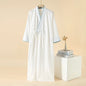 2025 New Japanese Kimono Robe Spring/Summer Men Nightgown 100% Cotton Large Size Bathrobe Men's Mid Length Home Robes Pajamas