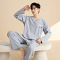 Autumn Cotton Pijama for Men Plus Size 3XL Lounge Pyjamas Set Male 2 Pieces Set Sleepwear Sleeping Top Pant Home Suit 2022