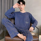 Autumn Cotton Pijama for Men Plus Size 3XL Lounge Pyjamas Set Male 2 Pieces Set Sleepwear Sleeping Top Pant Home Suit 2022