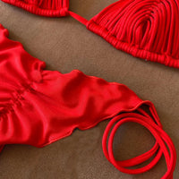 Sexy Braid Bikini Swimsuit Brazilan Bikini Set Swimwear for Women High Leg Halter Two Piece Bathing Suits Summer Female