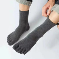 1-5Pairs Five/Two Fingers Toe Socks Breathable Autumn Socks Unisex Sports Running Absorb Sweat Antibacterial Mid-calf Socks 2025