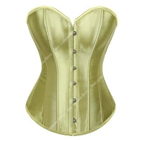 Bustier Corset Tops for Women Overbust Satin Sexy Lace Up Corset Gold Gothic Corset and Bustiers