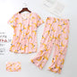 Pajama Sets for Women Summer Short Sleeve Plus Size Lightweight Sleepwear Suit Cute Fresh Homewear 2pcs Suits