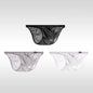 3PCS Japanese men's underwear ice silk low waist sexy triangle pants U convex three-dimensional silky tight