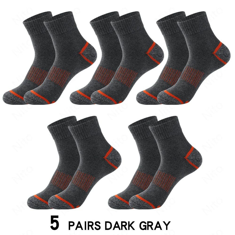High Quality Lot Men's Socks Casual Breathable Run Sports Socks 5 Pairs Male Cotton Socks Winter Black Socks Men Large size38-45