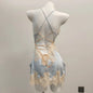 Silk Nightgowns Sexy Pajamas Pure Desire High Quality Deep V Nightdress Small Chest Hollow Lace Halter Pajama Dress Home Clothes