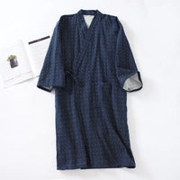 Japanese Style Cotton Men's Kimono Pajamas Robes for Spring and Summer Thin and Oversized Bathrobes Home Clothes Mens Pajamas