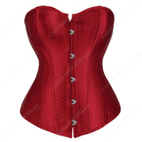 Bustier Corset Tops for Women Overbust Satin Sexy Lace Up Corset Gold Gothic Corset and Bustiers