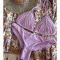 Sexy Braid Bikini Swimsuit Brazilan Bikini Set Swimwear for Women High Leg Halter Two Piece Bathing Suits Summer Female
