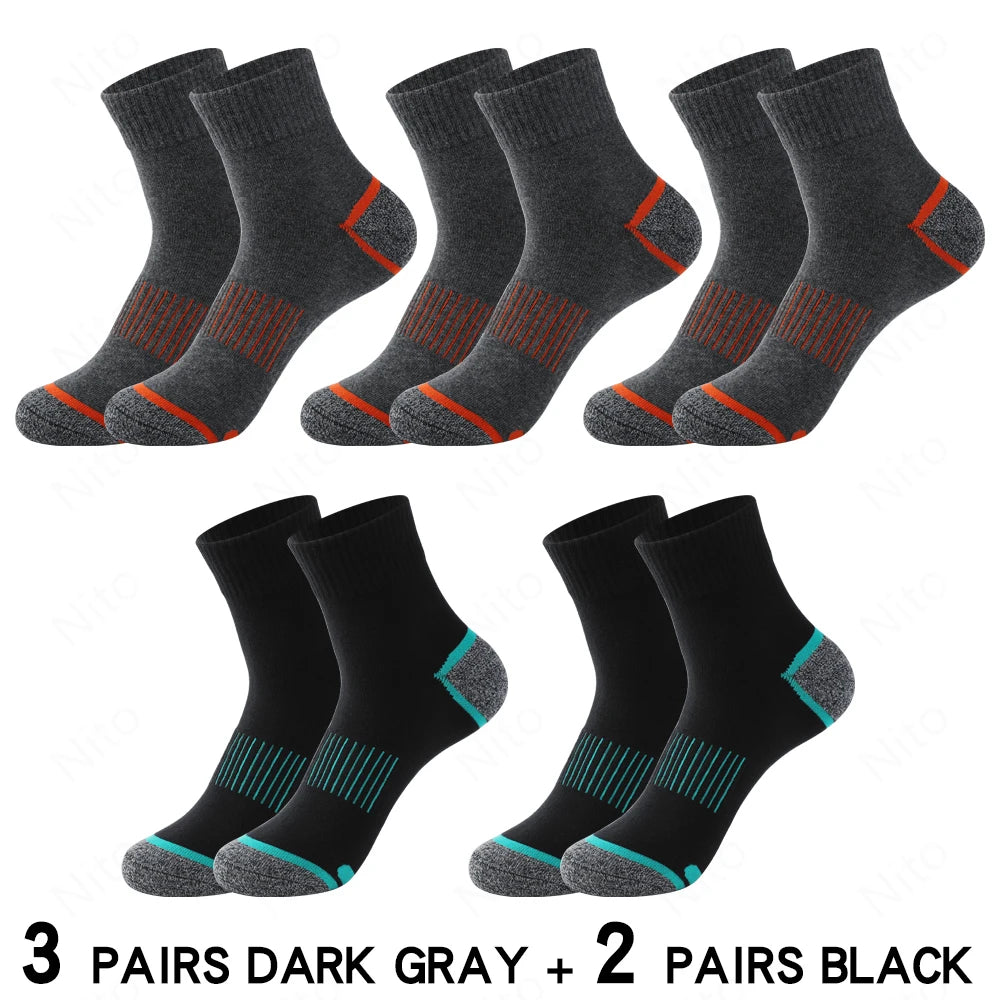 High Quality Lot Men's Socks Casual Breathable Run Sports Socks 5 Pairs Male Cotton Socks Winter Black Socks Men Large size38-45