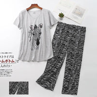 Pajama Sets for Women Summer Short Sleeve Plus Size Lightweight Sleepwear Suit Cute Fresh Homewear 2pcs Suits