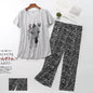 Pajama Sets for Women Summer Short Sleeve Plus Size Lightweight Sleepwear Suit Cute Fresh Homewear 2pcs Suits