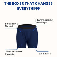 3pcs Men Incontinence Boxer Brief Overnight Maximum Absorbency Anti-Leak Underwear Breathable Bladder Control Comfort Daily Male