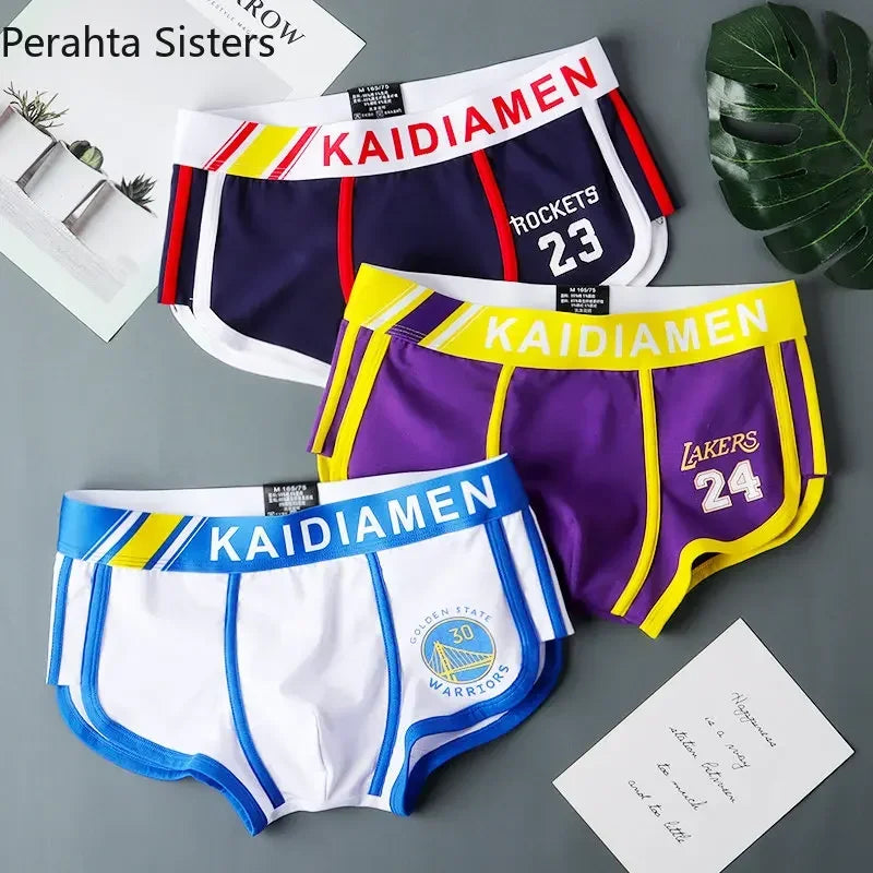 3 Pieces Mens Boxer Shorts 2024 New Multicolor Cotton Mens Underwear Boxer Summer Mid Waist Underpants Breathable Men's Panties