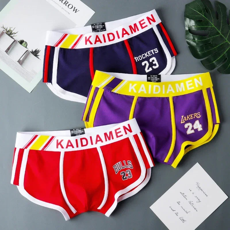 3 Pieces Mens Boxer Shorts 2024 New Multicolor Cotton Mens Underwear Boxer Summer Mid Waist Underpants Breathable Men's Panties