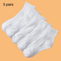 5 Pairs Fashionable Steady Solid Colour Black White Mens Socks Summer Autumn Vintage Student Boys Short Mens Low Ankle Socks
