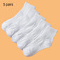 5 Pairs Fashionable Steady Solid Colour Black White Mens Socks Summer Autumn Vintage Student Boys Short Mens Low Ankle Socks