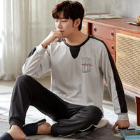 Autumn Cotton Pijama for Men Plus Size 3XL Lounge Pyjamas Set Male 2 Pieces Set Sleepwear Sleeping Top Pant Home Suit 2022