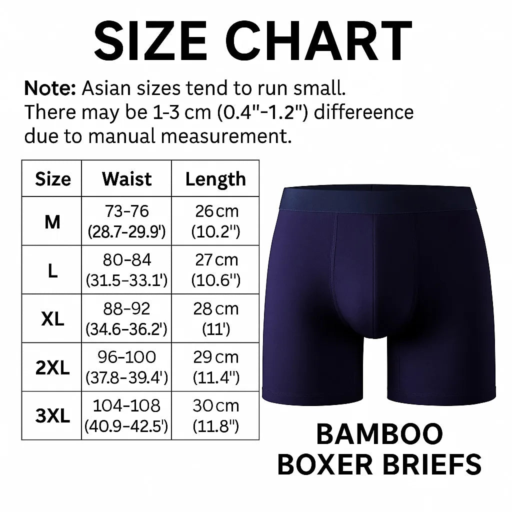 95% Bamboo Fiber 5% Spandex Multipack Men's X-length Long Leg Boxer Classic Design Comfortflex Waistband Underwear Man Sports XL