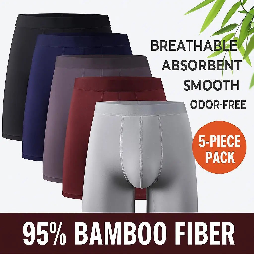 95% Bamboo Fiber 5% Spandex Multipack Men's X-length Long Leg Boxer Classic Design Comfortflex Waistband Underwear Man Sports XL