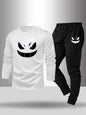 2-piece set of men's pajamas for spring summer autumn winter long sleeved pants geometric pattern base shirt home suit set