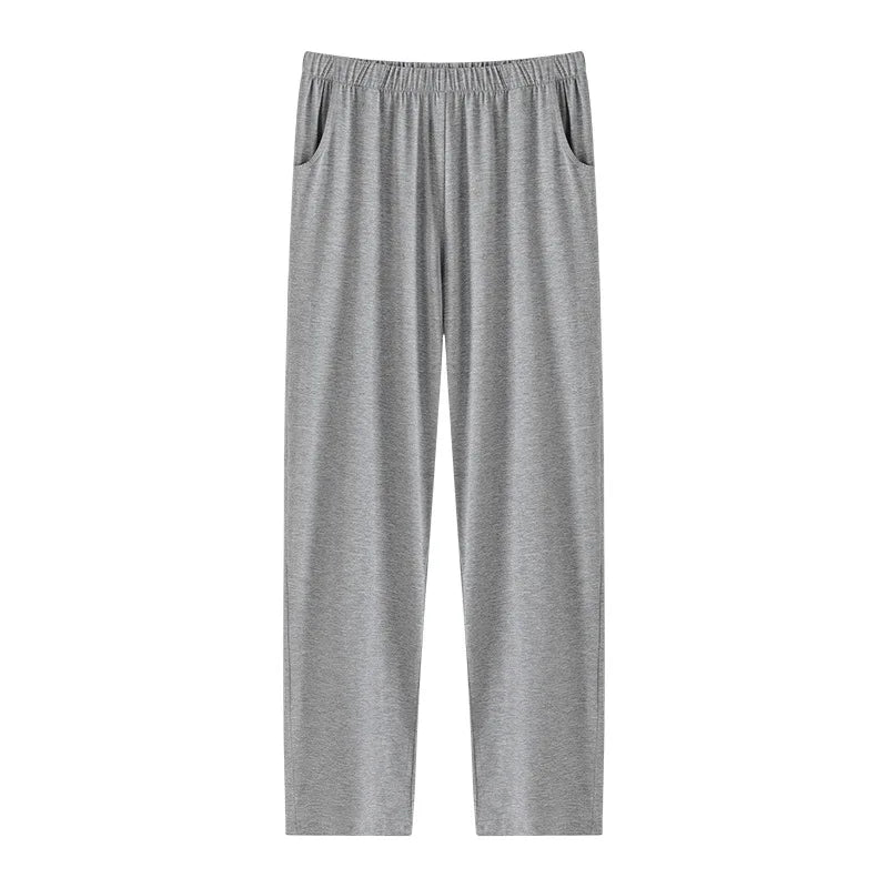 Men's Pajama Pants Modal Home Pants Thin Casual Loose Elastic Sports Morning Exercise Pants Simple Casual with Pocket Gray Soft