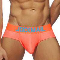 Jockmail New Men Underwear Triangle Underwear Mesh Breathable Sports Fitness Brave Person Boxer Hombre Sexy Ropa Interior Hombre