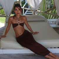 Ring 3 Pieces Bikini 2025 Sexy Women Swimsuit Swimwear Female Skirt Push Up Bikini Set Solid Biquini Bathing Suit Swimming Suit
