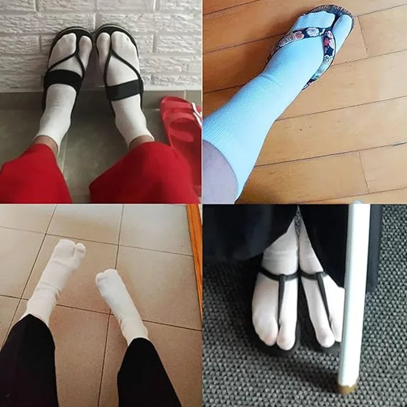 1-5Pairs Five/Two Fingers Toe Socks Breathable Autumn Socks Unisex Sports Running Absorb Sweat Antibacterial Mid-calf Socks 2025