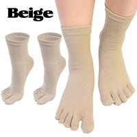 1-5Pairs Five/Two Fingers Toe Socks Breathable Autumn Socks Unisex Sports Running Absorb Sweat Antibacterial Mid-calf Socks 2025