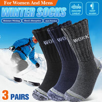 3Pairs Thicken Winter Socks for Men Thermal Soft Work Mid Calf Socks Warm Comfortable Home Socks Sports