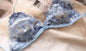 French Niche Lingerie Set Embroidered Mesh Triangle Cup Wireless Bralette Retro Lace Thin Sexy Comfortable Bra USA Tushy MOYISU