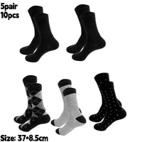 5Pairs/Set Mens Business Fashion Long Socks High Quality Cotton Crew Stocking Black Cool Breathable Male Casual Chinel Dot Socks