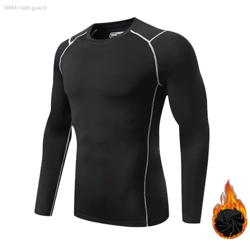 Fleece Underwear Men's Winter Thermal Shirt Pants First layer Long johns Warm Sweat Suit Compression Base Layer Sports tights