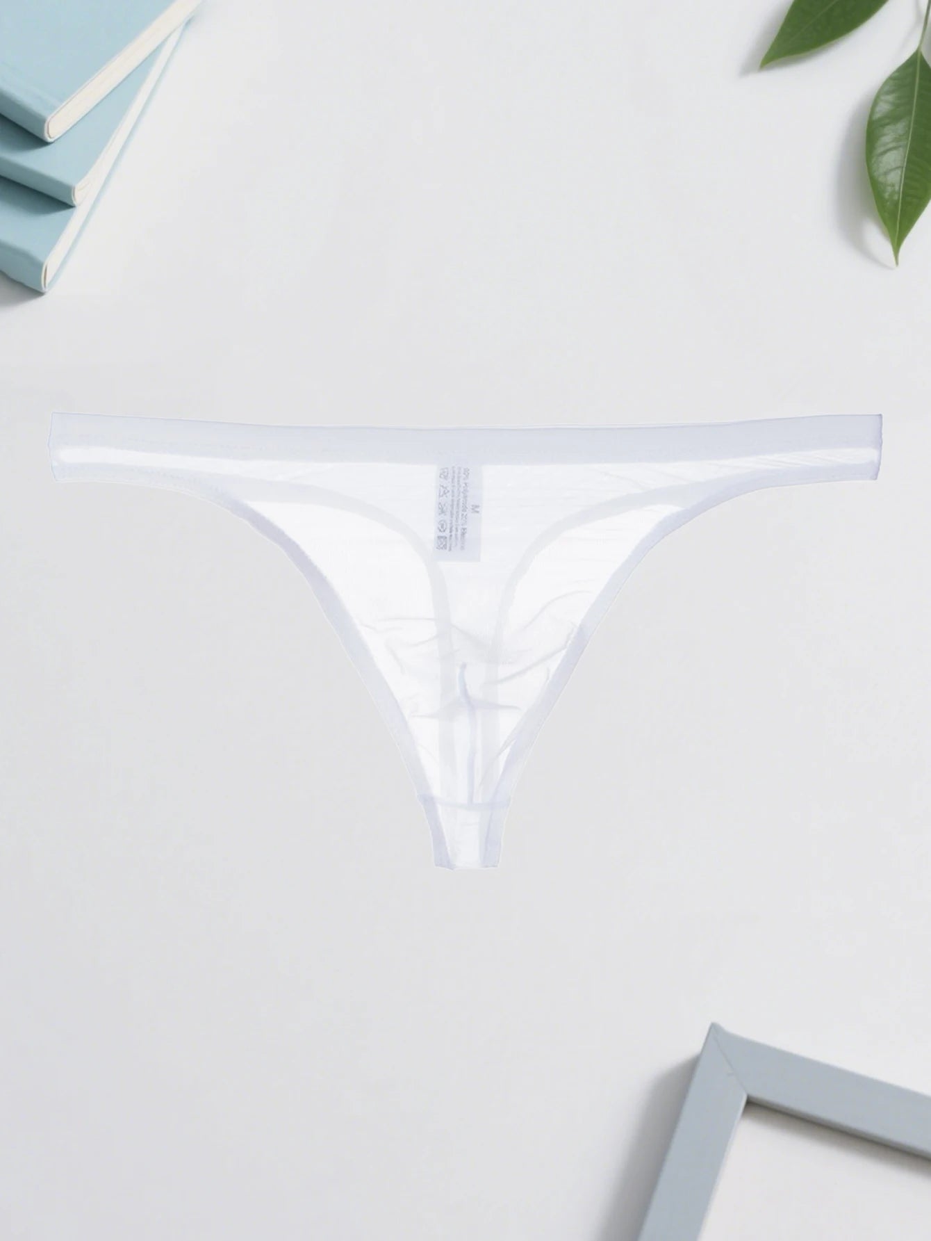 3PCS  Lightweight sexy mesh semi transparent solid color Men's breathable seamless quick drying brief