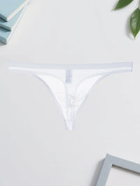 3PCS  Lightweight sexy mesh semi transparent solid color Men's breathable seamless quick drying brief