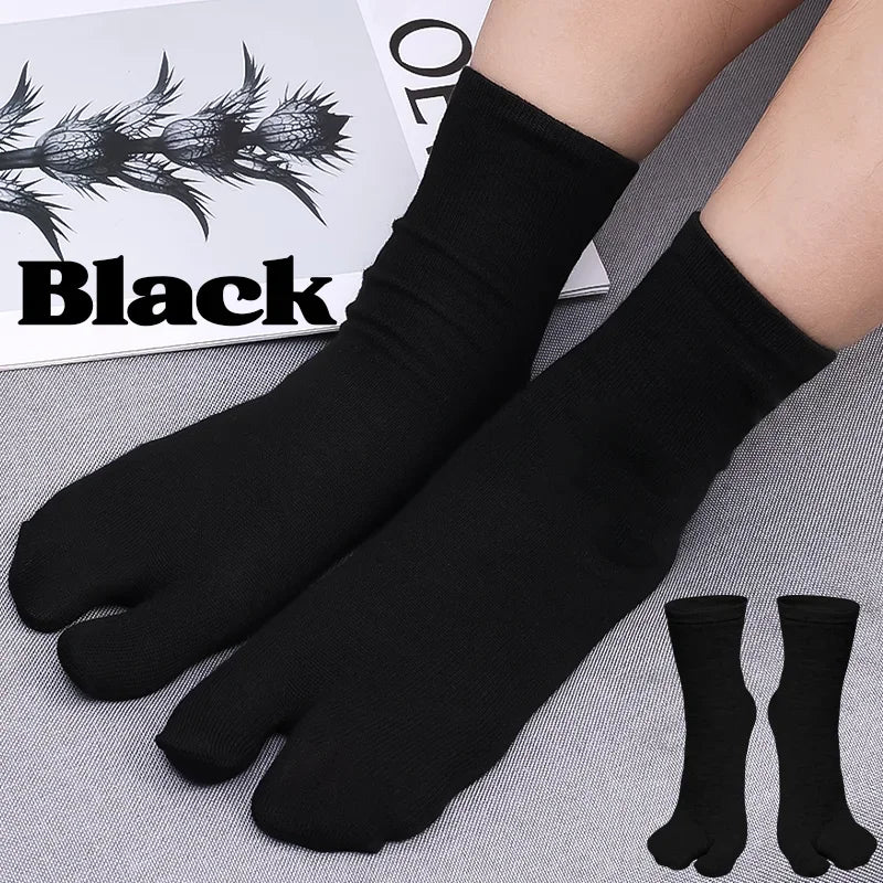 1-5Pairs Five/Two Fingers Toe Socks Breathable Autumn Socks Unisex Sports Running Absorb Sweat Antibacterial Mid-calf Socks 2025