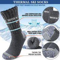 3Pairs Thicken Winter Socks for Men Thermal Soft Work Mid Calf Socks Warm Comfortable Home Socks Sports