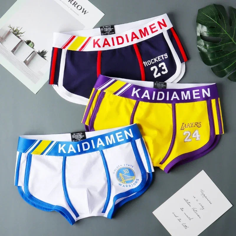 3 Pieces Mens Boxer Shorts 2024 New Multicolor Cotton Mens Underwear Boxer Summer Mid Waist Underpants Breathable Men's Panties