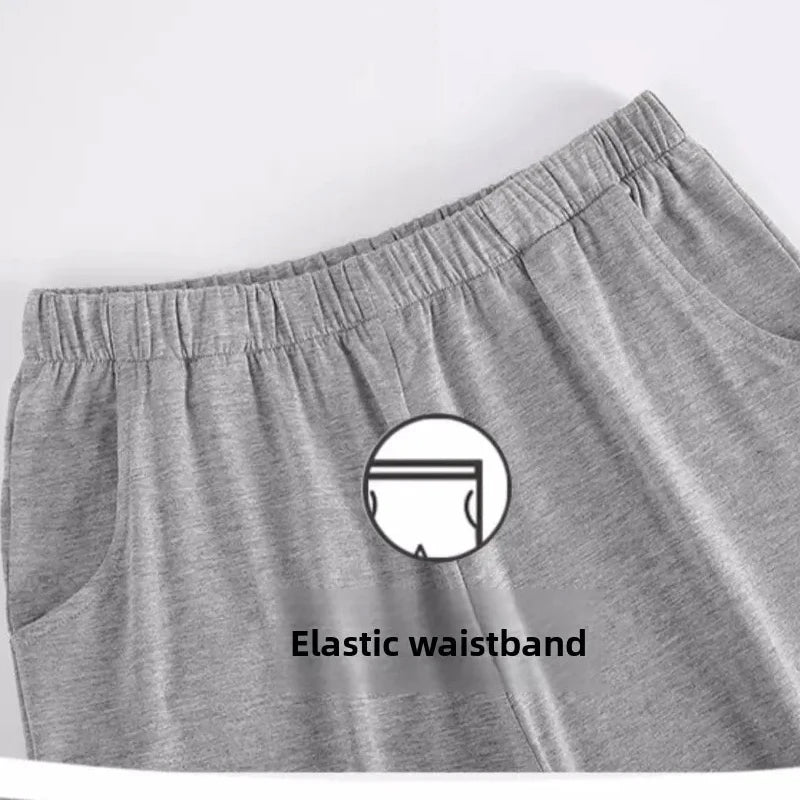 Men's Pajama Pants Modal Home Pants Thin Casual Loose Elastic Sports Morning Exercise Pants Simple Casual with Pocket Gray Soft