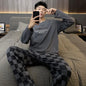 Autumn Cotton Pijama for Men Plus Size 3XL Lounge Pyjamas Set Male 2 Pieces Set Sleepwear Sleeping Top Pant Home Suit 2022