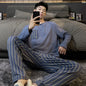 Autumn Cotton Pijama for Men Plus Size 3XL Lounge Pyjamas Set Male 2 Pieces Set Sleepwear Sleeping Top Pant Home Suit 2022