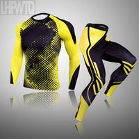 Men's Compression Sports Thermal Underwear Men Clothing Winter Sports Rashgard Track Suit Gym Bodybuilding Suit Second Skin Sets