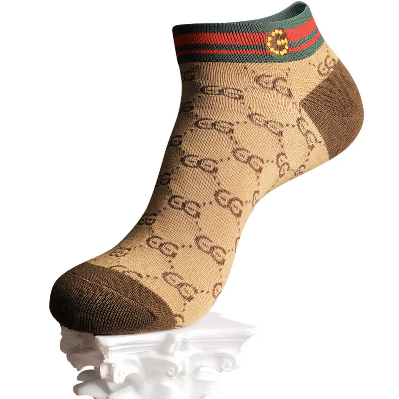 8 pairs of retro business four season cotton short tube socks, soft and breathable, one size fits all men's ankle socks