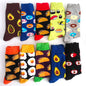 10 Pairs/Lot Funny Happy Men Socks Crew Socks Colorful Combed Cotton Christmas Rhombus Casual Fashion Autumn Big Size Men Socks