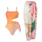 2026 New 2-Piece Women Bikini Set Bodysuit Skirt Cover Ups Sets Women Swimsuit Bandage Bathing Fashion Print Splice Beach Suit