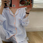Cotton Women's Pajamas Korean Sleepwear Female 2 Piece Set Pijama Plaid Nightwear Autumn Pyjamas Home Clothes Loungewear