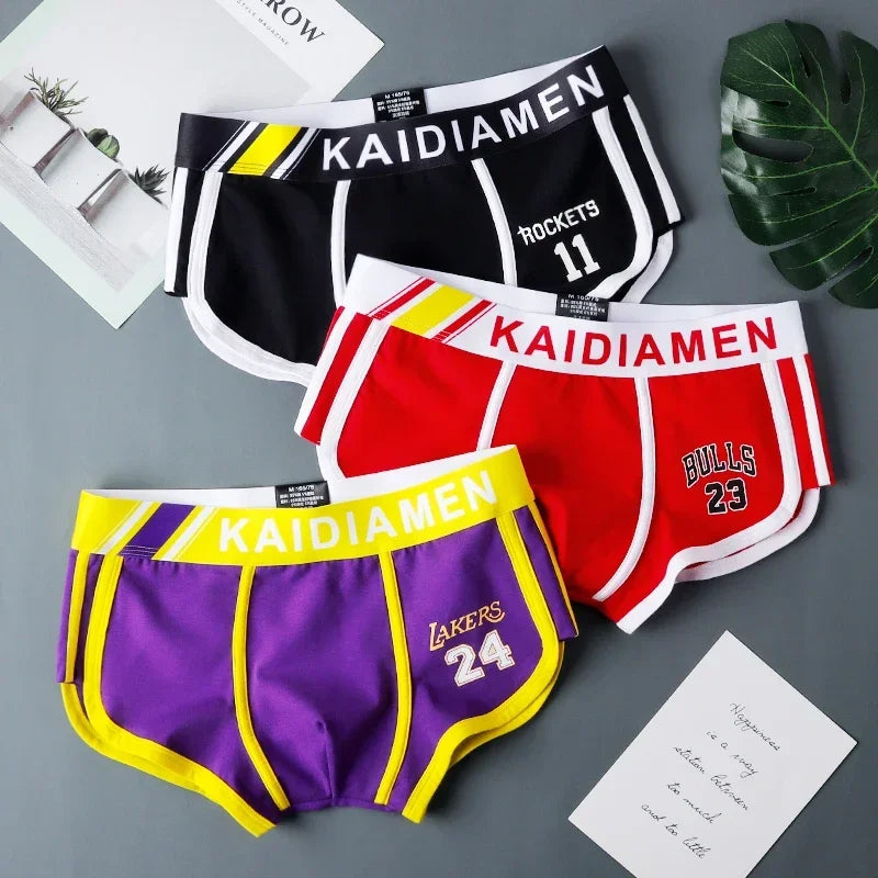 3 Pieces Mens Boxer Shorts 2024 New Multicolor Cotton Mens Underwear Boxer Summer Mid Waist Underpants Breathable Men's Panties