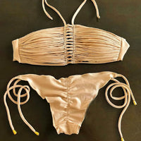 Sexy Braid Bikini Swimsuit Brazilan Bikini Set Swimwear for Women High Leg Halter Two Piece Bathing Suits Summer Female