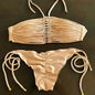 Sexy Braid Bikini Swimsuit Brazilan Bikini Set Swimwear for Women High Leg Halter Two Piece Bathing Suits Summer Female